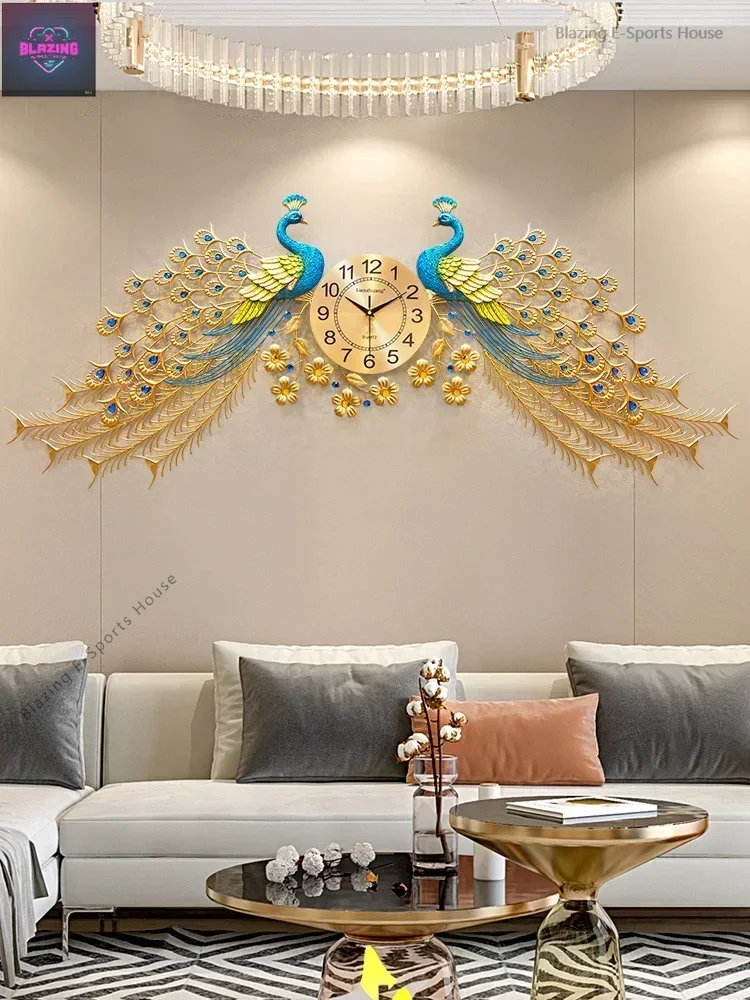 Luxury Watch Makes - make-up horloge pauw wandklok woonkamer Europese