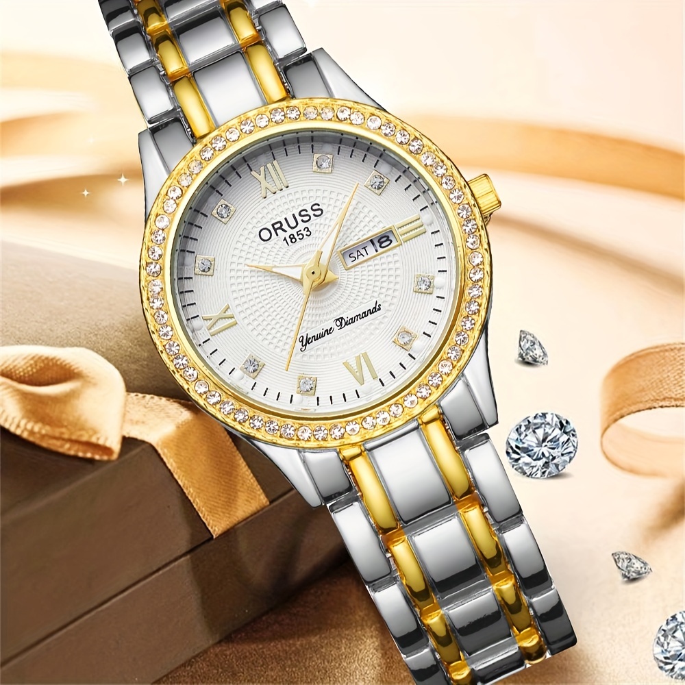 Luxury Watch Grade - Dameshorlokkamer Goud Met Witte Luxe Kalender